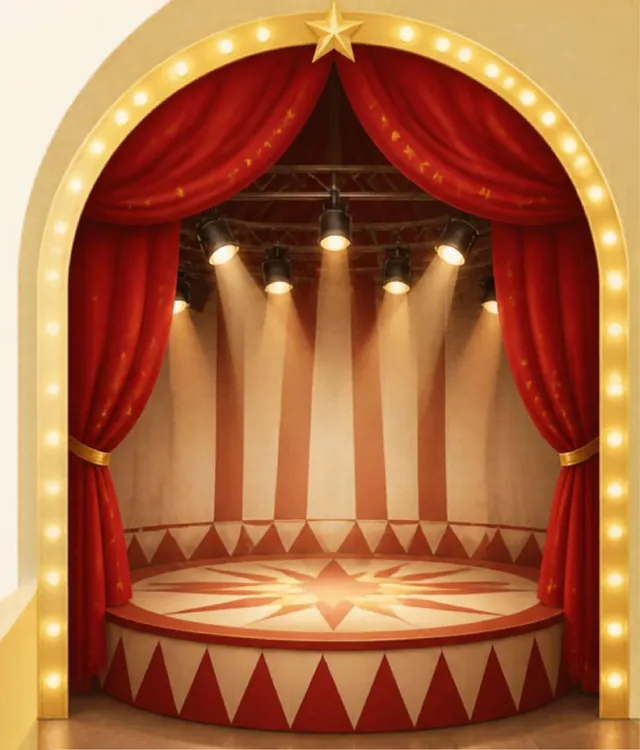 Palco em arco com refletores